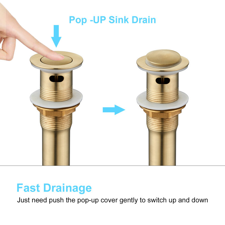 CREA Pop-Up Bathroom Sink Drain Stopper with Overflow - Wayfair Canada